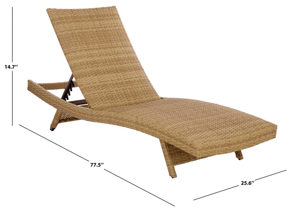 Alex Quick-Dry Foam Chaise Lounger With Woven Rattan Accents, Metal Frame, Weather-Resistant Comfort