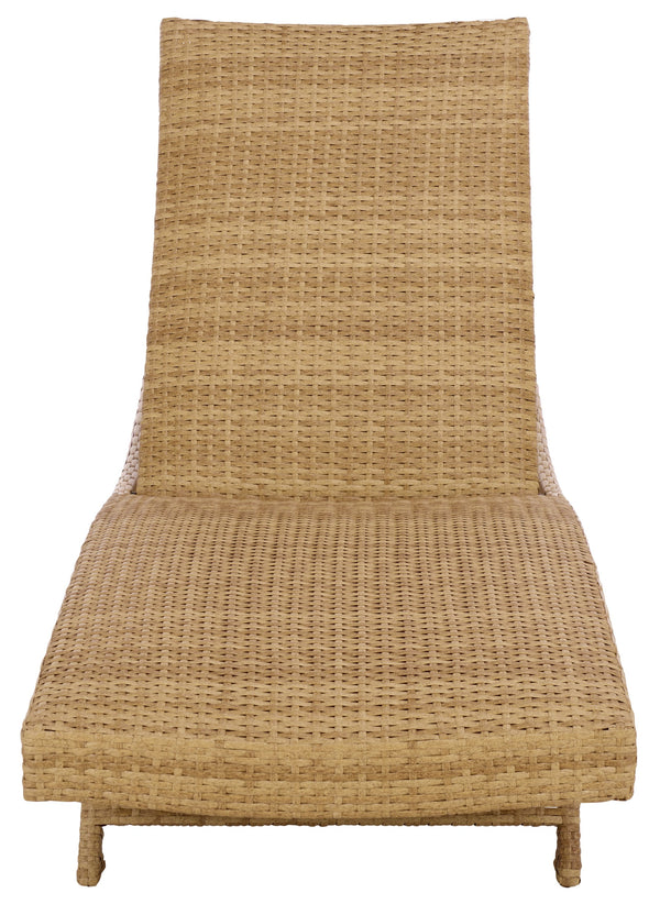 Alex Quick-Dry Foam Chaise Lounger With Woven Rattan Accents, Metal Frame, Weather-Resistant Comfort