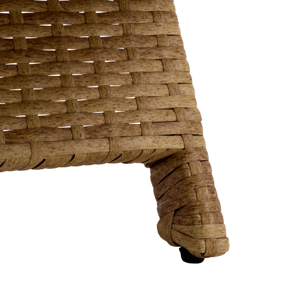 Alex Quick-Dry Foam Chaise Lounger With Woven Rattan Accents, Metal Frame, Weather-Resistant Comfort