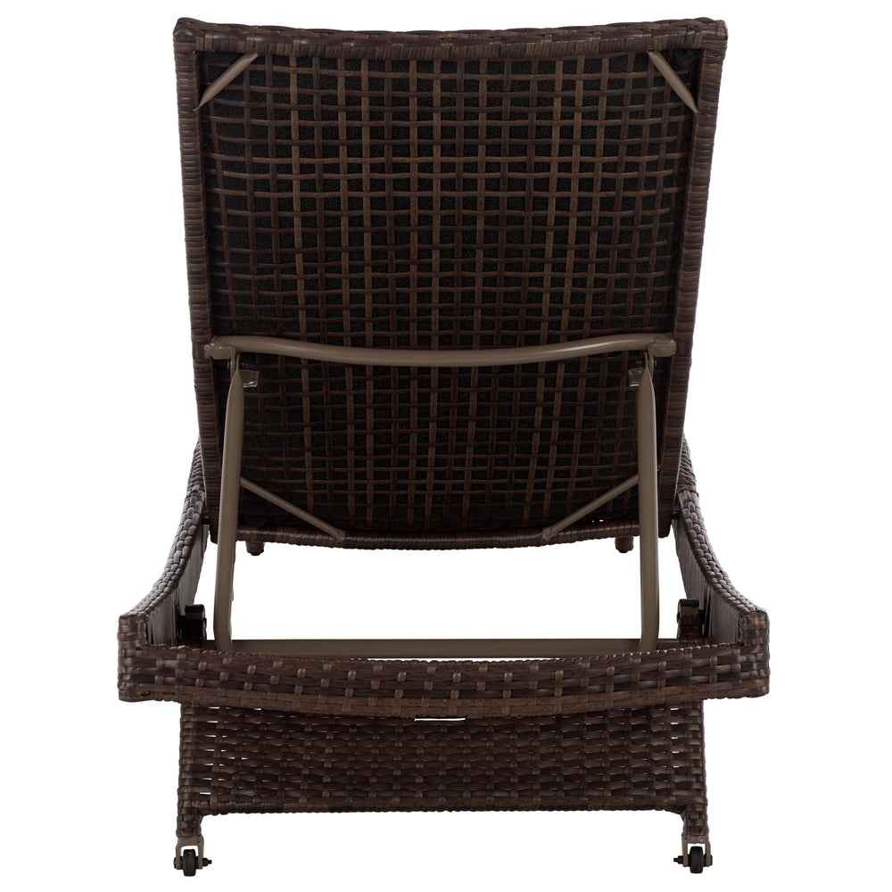 Alex Quick-Dry Foam Chaise Lounger With Woven Rattan Accents, Metal Frame, Weather-Resistant Comfort