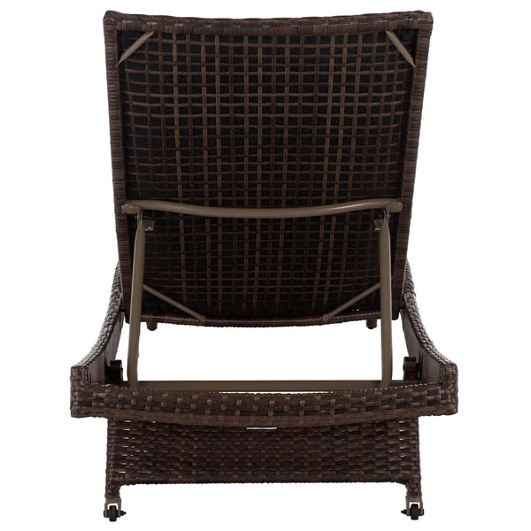 Alex Quick-Dry Foam Chaise Lounger With Woven Rattan Accents, Metal Frame, Weather-Resistant Comfort