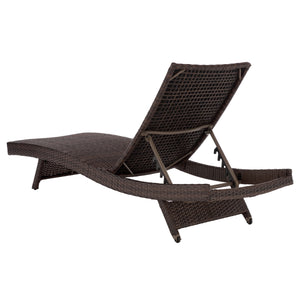 Alex Quick-Dry Foam Chaise Lounger With Woven Rattan Accents, Metal Frame, Weather-Resistant Comfort