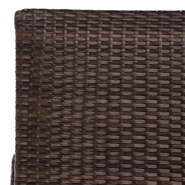 Alex Quick-Dry Foam Chaise Lounger With Woven Rattan Accents, Metal Frame, Weather-Resistant Comfort