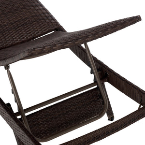 Alex Quick-Dry Foam Chaise Lounger With Woven Rattan Accents, Metal Frame, Weather-Resistant Comfort