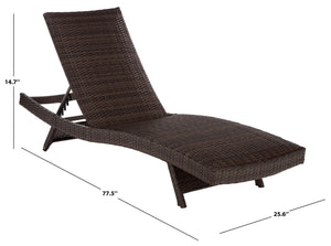 Alex Quick-Dry Foam Chaise Lounger With Woven Rattan Accents, Metal Frame, Weather-Resistant Comfort