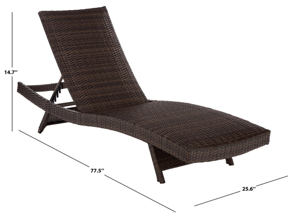 Alex Quick-Dry Foam Chaise Lounger With Woven Rattan Accents, Metal Frame, Weather-Resistant Comfort
