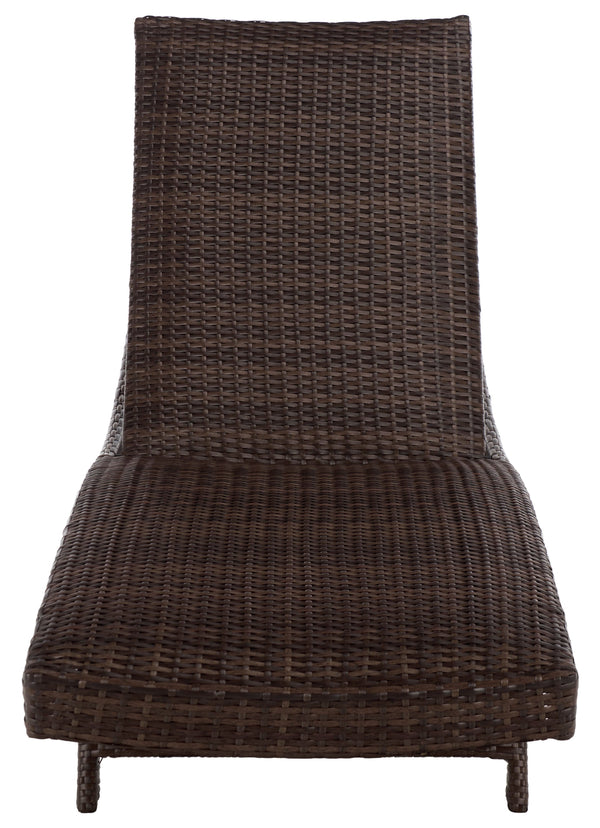 Alex Quick-Dry Foam Chaise Lounger With Woven Rattan Accents, Metal Frame, Weather-Resistant Comfort