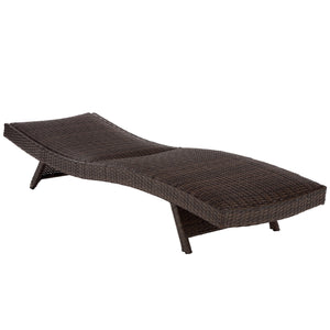 Alex Quick-Dry Foam Chaise Lounger With Woven Rattan Accents, Metal Frame, Weather-Resistant Comfort