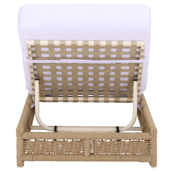 Callan Chaise Lounge With Weather-Resistant Fabric And Ergonomic Foam Support For Outdoor Relaxation