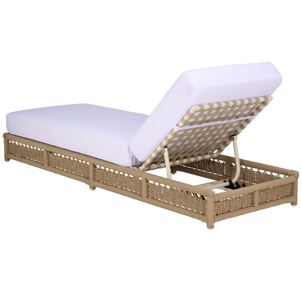 Callan Chaise Lounge With Weather-Resistant Fabric And Ergonomic Foam Support For Outdoor Relaxation