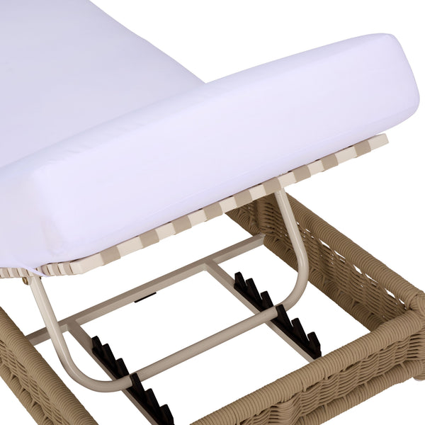 Callan Chaise Lounge With Weather-Resistant Fabric And Ergonomic Foam Support For Outdoor Relaxation