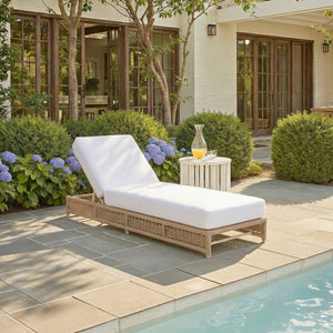 Callan Chaise Lounge With Weather-Resistant Fabric And Ergonomic Foam Support For Outdoor Relaxation