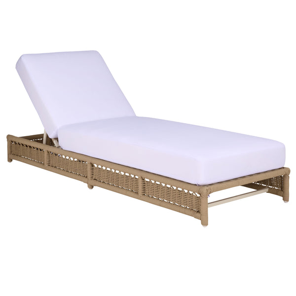 Callan Chaise Lounge With Weather-Resistant Fabric And Ergonomic Foam Support For Outdoor Relaxation