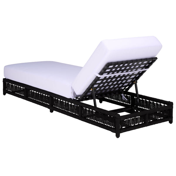 Callan Chaise Lounge With Weather-Resistant Fabric And Ergonomic Foam Support For Outdoor Relaxation