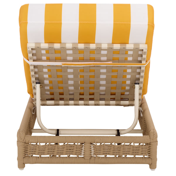 Callan Chaise Lounge With Weather-Resistant Fabric And Ergonomic Foam Support For Outdoor Relaxation