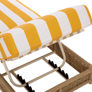 Callan Chaise Lounge With Weather-Resistant Fabric And Ergonomic Foam Support For Outdoor Relaxation