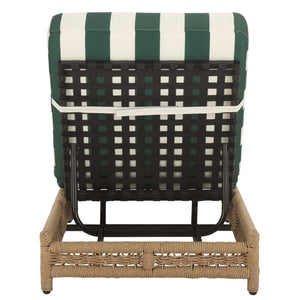 Safavieh Callan Lounger - Stylish Outdoor Chair For Patio & Garden, Comfortable Metal Frame And Chic Design Heather Tan ,Hunter Green Str Metal,Rope,Fabric,Foam Pat7547h