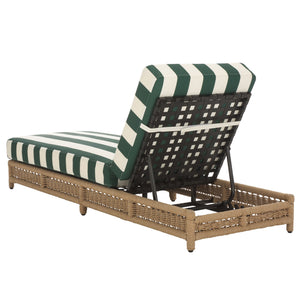 Safavieh Callan Lounger - Stylish Outdoor Chair For Patio & Garden, Comfortable Metal Frame And Chic Design Heather Tan ,Hunter Green Str Metal,Rope,Fabric,Foam Pat7547h