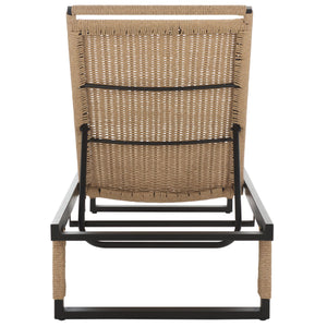 Safavieh Arman Lounger - Elegant Black & Heather Tan Outdoor Seating For Relaxation And Style Black ,Heather Tan Metal,Rope Pat7548a