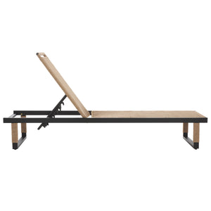 Safavieh Arman Lounger - Elegant Black & Heather Tan Outdoor Seating For Relaxation And Style Black ,Heather Tan Metal,Rope Pat7548a