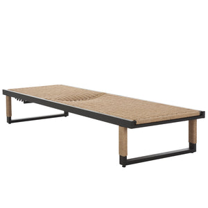 Safavieh Arman Lounger - Elegant Black & Heather Tan Outdoor Seating For Relaxation And Style Black ,Heather Tan Metal,Rope Pat7548a