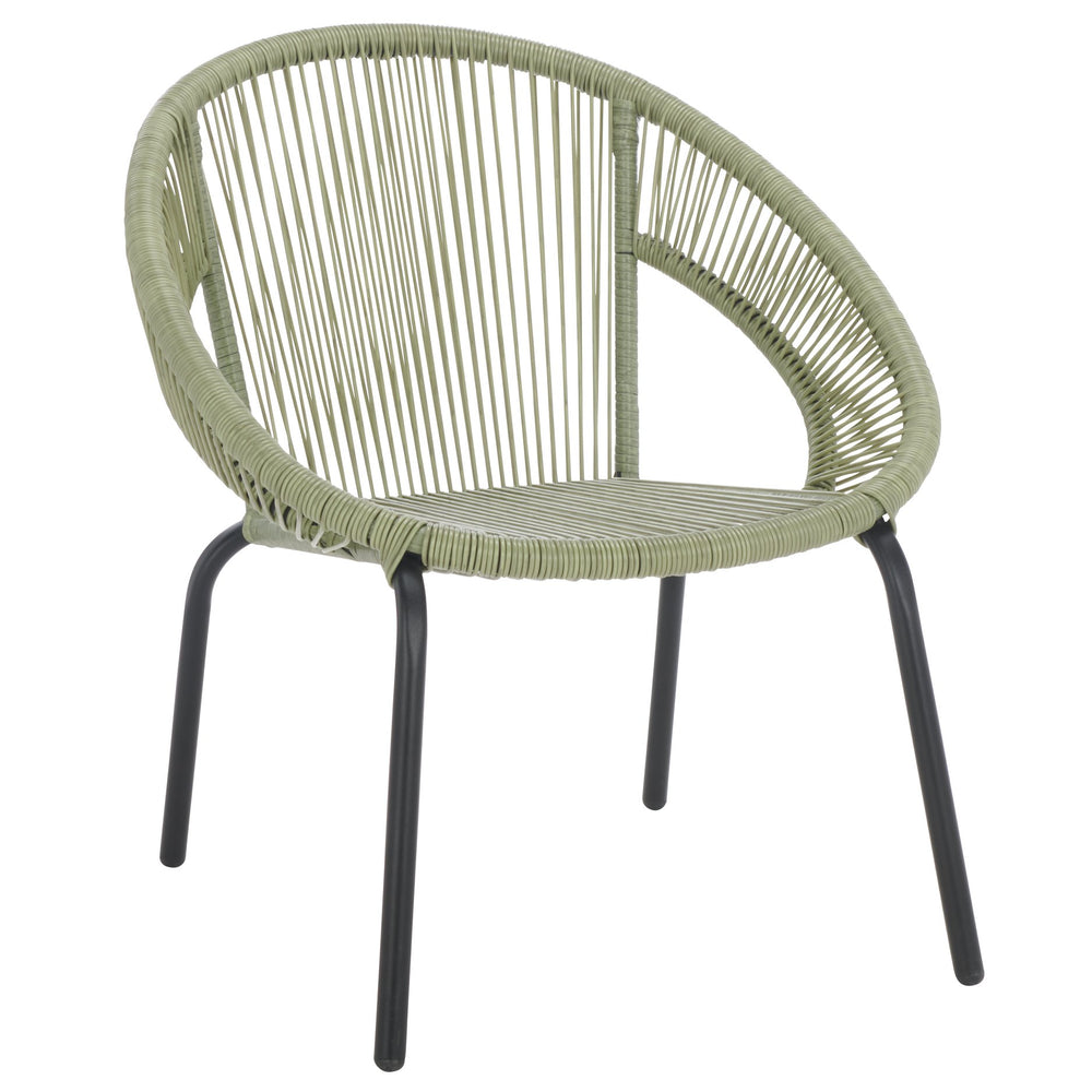 Safavieh Otto 3-piece Outdoor Set In Green & Black – Stylish Metal & Rattan Design For Modern Patios Green ,Black Metal,Rattan Pat7549b