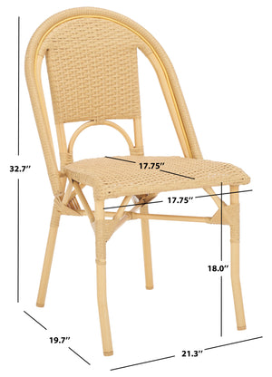 Safavieh Torino Outdoor Chair Set Of 2 - Stylish Aluminum & Pe Wicker For Elegant Patio Living Spaces Natural Wash Metal ,Pe Wicker Pat7550a-set2