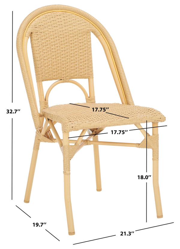 Safavieh Torino Outdoor Chair Set Of 2 - Stylish Aluminum & Pe Wicker For Elegant Patio Living Spaces Natural Wash Metal ,Pe Wicker Pat7550a-set2