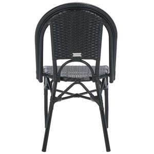 Safavieh Torino Outdoor Chair Set Of 2 - Stylish Aluminum & Pe Wicker For Elegant Patio Living Spaces Black Metal ,Pe Wicker Pat7550b-set2