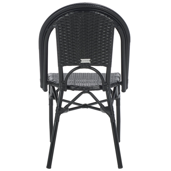 Safavieh Torino Outdoor Chair Set Of 2 - Stylish Aluminum & Pe Wicker For Elegant Patio Living Spaces Black Metal ,Pe Wicker Pat7550b-set2