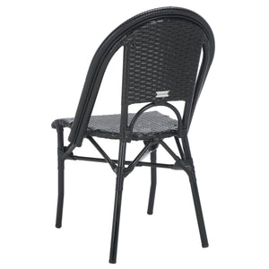 Safavieh Torino Outdoor Chair Set Of 2 - Stylish Aluminum & Pe Wicker For Elegant Patio Living Spaces Black Metal ,Pe Wicker Pat7550b-set2
