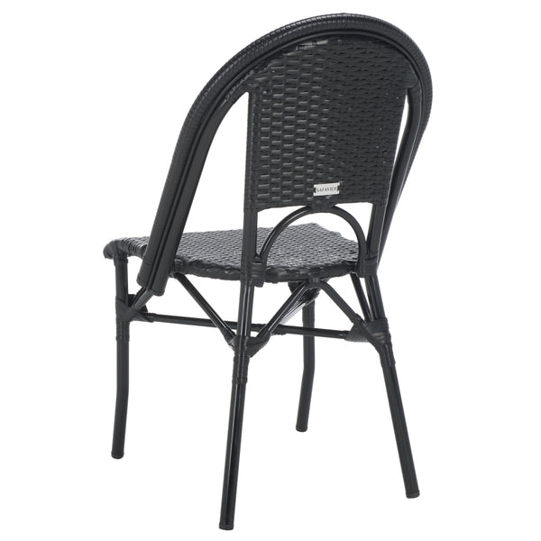 Safavieh Torino Outdoor Chair Set Of 2 - Stylish Aluminum & Pe Wicker For Elegant Patio Living Spaces Black Metal ,Pe Wicker Pat7550b-set2