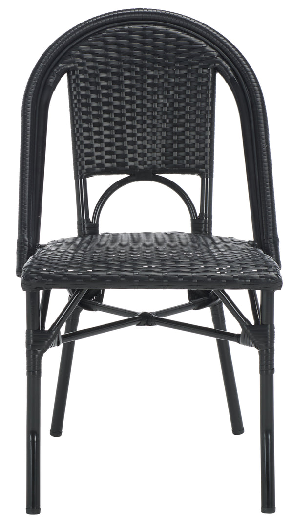 Safavieh Torino Outdoor Chair Set Of 2 - Stylish Aluminum & Pe Wicker For Elegant Patio Living Spaces Black Metal ,Pe Wicker Pat7550b-set2