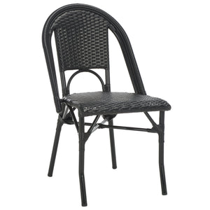 Safavieh Torino Outdoor Chair Set Of 2 - Stylish Aluminum & Pe Wicker For Elegant Patio Living Spaces Black Metal ,Pe Wicker Pat7550b-set2