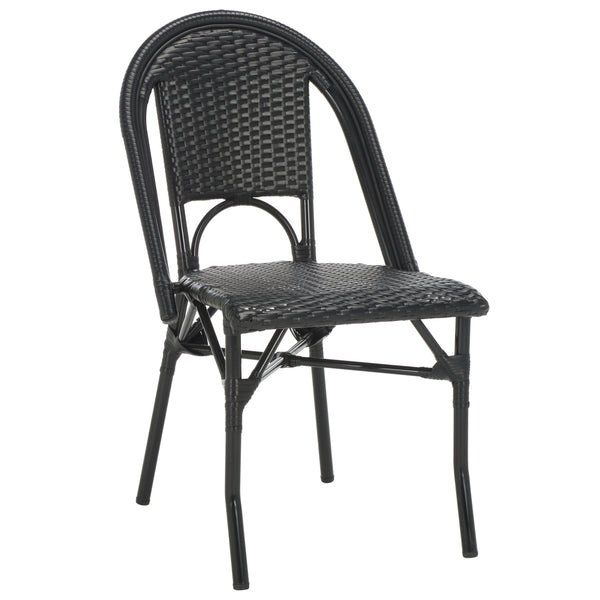 Safavieh Torino Outdoor Chair Set Of 2 - Stylish Aluminum & Pe Wicker For Elegant Patio Living Spaces Black Metal ,Pe Wicker Pat7550b-set2