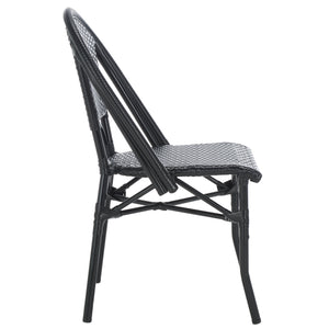 Safavieh Torino Outdoor Chair Set Of 2 - Stylish Aluminum & Pe Wicker For Elegant Patio Living Spaces Black Metal ,Pe Wicker Pat7550b-set2