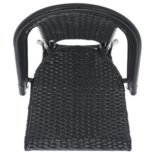 Safavieh Torino Outdoor Chair Set Of 2 - Stylish Aluminum & Pe Wicker For Elegant Patio Living Spaces Black Metal ,Pe Wicker Pat7550b-set2