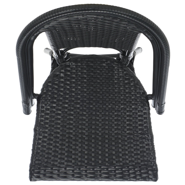 Safavieh Torino Outdoor Chair Set Of 2 - Stylish Aluminum & Pe Wicker For Elegant Patio Living Spaces Black Metal ,Pe Wicker Pat7550b-set2