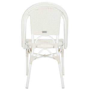 Safavieh Torino Outdoor Chair Set Of 2 - Stylish Aluminum & Pe Wicker For Elegant Patio Living Spaces White Metal ,Pe Wicker Pat7550c-set2