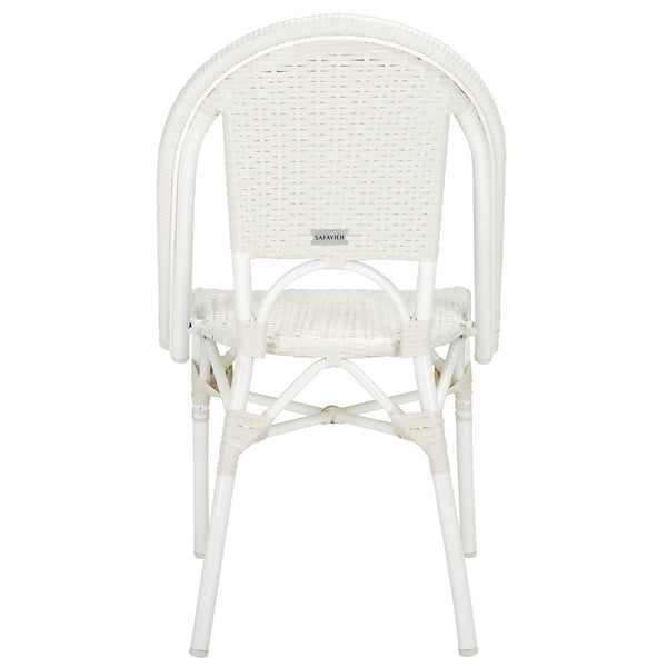 Safavieh Torino Outdoor Chair Set Of 2 - Stylish Aluminum & Pe Wicker For Elegant Patio Living Spaces White Metal ,Pe Wicker Pat7550c-set2