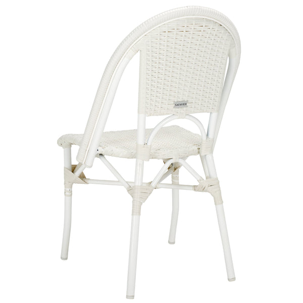 Safavieh Torino Outdoor Chair Set Of 2 - Stylish Aluminum & Pe Wicker For Elegant Patio Living Spaces White Metal ,Pe Wicker Pat7550c-set2