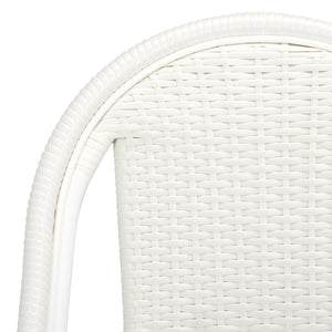 Safavieh Torino Outdoor Chair Set Of 2 - Stylish Aluminum & Pe Wicker For Elegant Patio Living Spaces White Metal ,Pe Wicker Pat7550c-set2