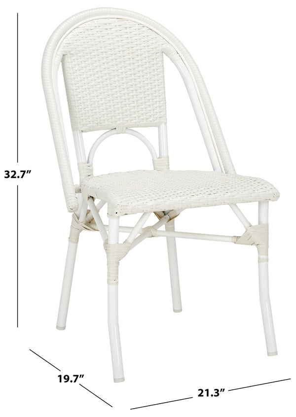 Safavieh Torino Outdoor Chair Set Of 2 - Stylish Aluminum & Pe Wicker For Elegant Patio Living Spaces White Metal ,Pe Wicker Pat7550c-set2
