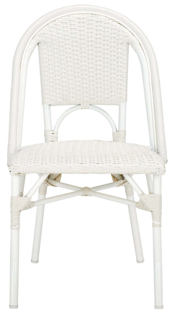 Safavieh Torino Outdoor Chair Set Of 2 - Stylish Aluminum & Pe Wicker For Elegant Patio Living Spaces White Metal ,Pe Wicker Pat7550c-set2