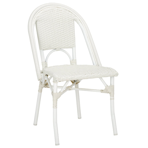 Safavieh Torino Outdoor Chair Set Of 2 - Stylish Aluminum & Pe Wicker For Elegant Patio Living Spaces White Metal ,Pe Wicker Pat7550c-set2