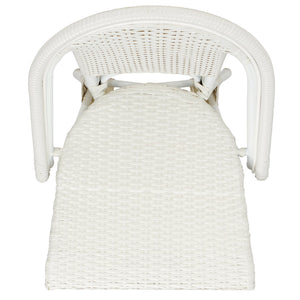 Safavieh Torino Outdoor Chair Set Of 2 - Stylish Aluminum & Pe Wicker For Elegant Patio Living Spaces White Metal ,Pe Wicker Pat7550c-set2