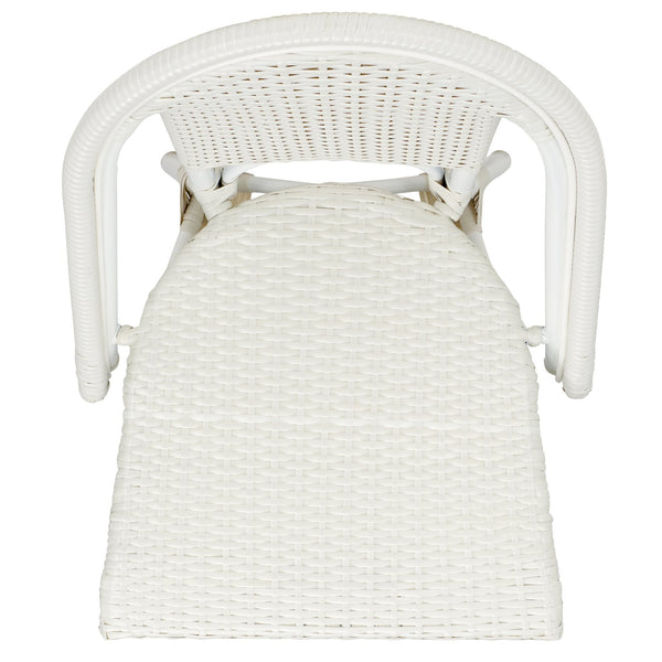 Safavieh Torino Outdoor Chair Set Of 2 - Stylish Aluminum & Pe Wicker For Elegant Patio Living Spaces White Metal ,Pe Wicker Pat7550c-set2