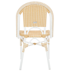 Safavieh Torino Outdoor Chair Set Of 2 - Stylish Aluminum & Pe Wicker For Elegant Patio Living Spaces Natural Wash ,White Metal ,Pe Wicker Pat7550d-set2