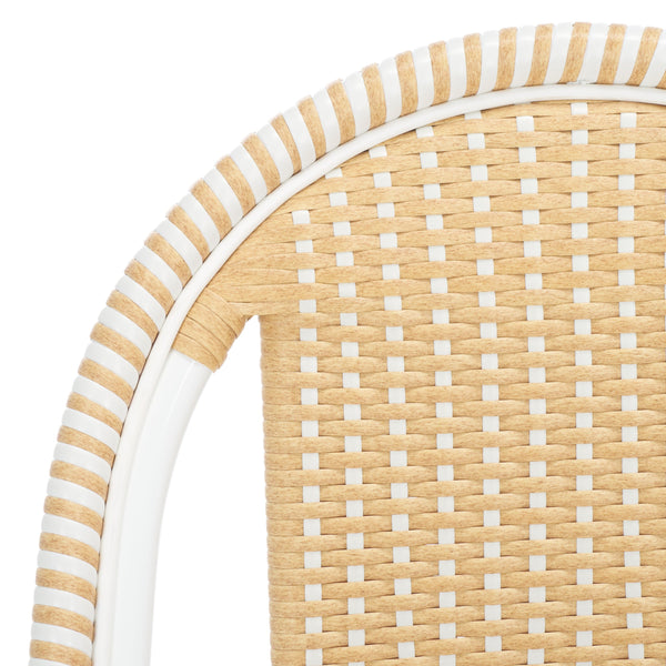 Safavieh Torino Outdoor Chair Set Of 2 - Stylish Aluminum & Pe Wicker For Elegant Patio Living Spaces Natural Wash ,White Metal ,Pe Wicker Pat7550d-set2