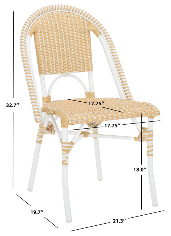 Safavieh Torino Outdoor Chair Set Of 2 - Stylish Aluminum & Pe Wicker For Elegant Patio Living Spaces Natural Wash ,White Metal ,Pe Wicker Pat7550d-set2